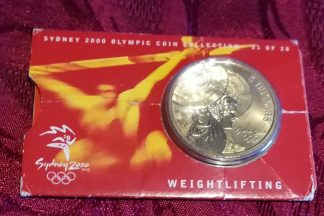 SYDNEY OLYMPICS 2000 $5 WEIGHTLIFTING COIN