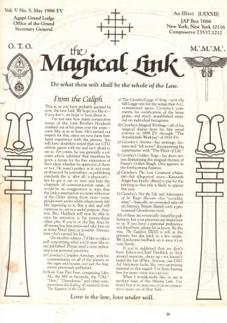 THE MAGICAL LINK Vol V, No 5 (May 1986)