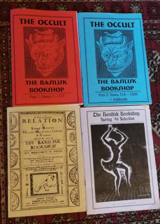 BASILISK BOOKSHOP Lot of 4 occult catalogues